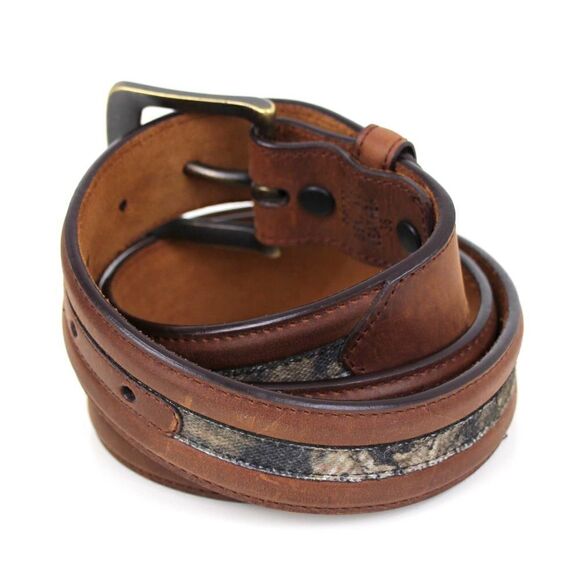 ROCKY BROWN GENUINE LEATHER 1.5"Wd COMO CANVAS CASUAL MEN'S BELT Sz 36 (B52 - Picture 5 of 11